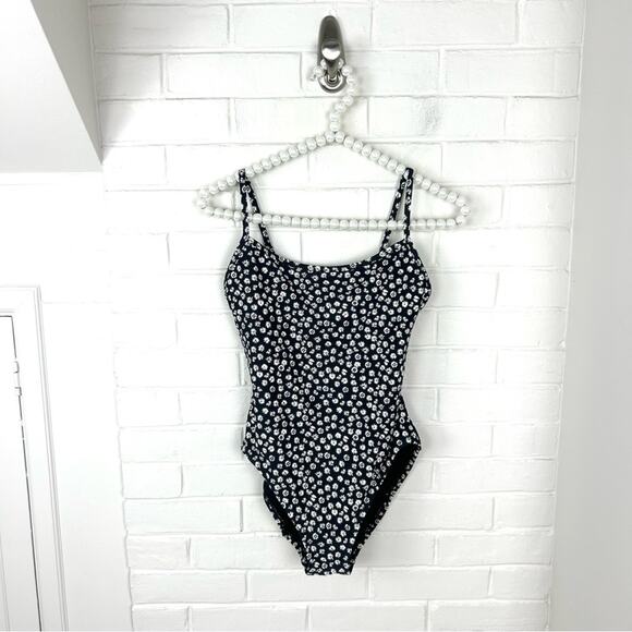 Gap Black & White Floral One Piece Swimsuit Size M - Picture 1 of 9